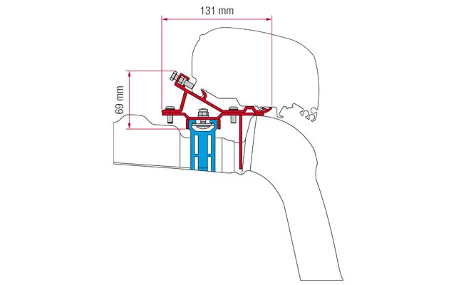 Fiamma Markisenadapter Kit VW Crafter/MAN Ab 2017 Roof Rail Dachmontage 3 Fiamma Markisenadapter Kit VW Crafter/MAN Ab 2017 Roof Rail Dachmontage