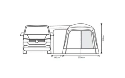 Outdoor Revolution Cayman Midi Air Vorzelt Low 180 Bis 210 Cm -Zeltladen 633251 4431479