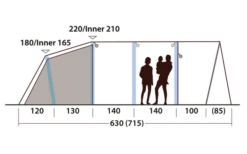 Outwell Hayward Lake 5ATC Aufblasbares Tunnelzelt 5 Personen -Zeltladen 789713 5206553