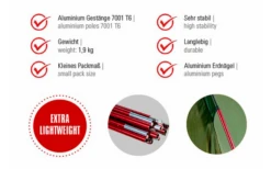 High Peak Kingfisher 2 Leichtgewichtiges Kuppelzelt 220 X 140 Cm -Zeltladen 803018 5244815